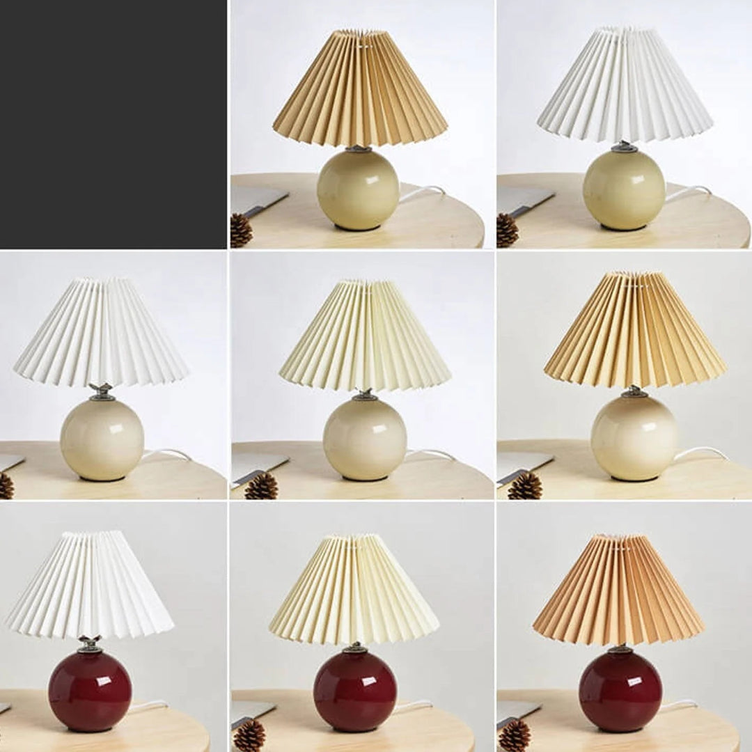Lampe de table plissée en céramique nordique