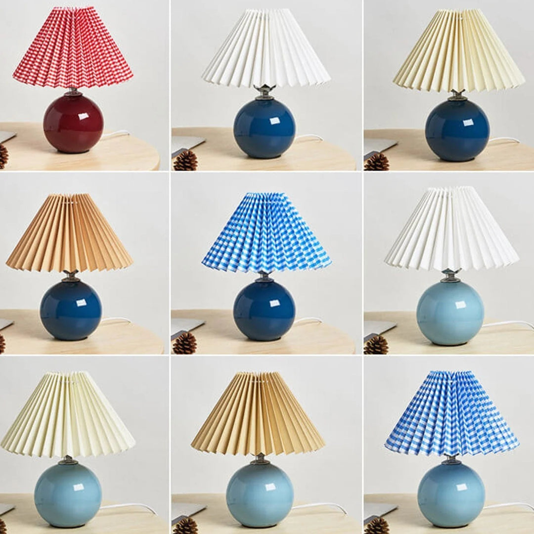 Lampe de table plissée en céramique nordique