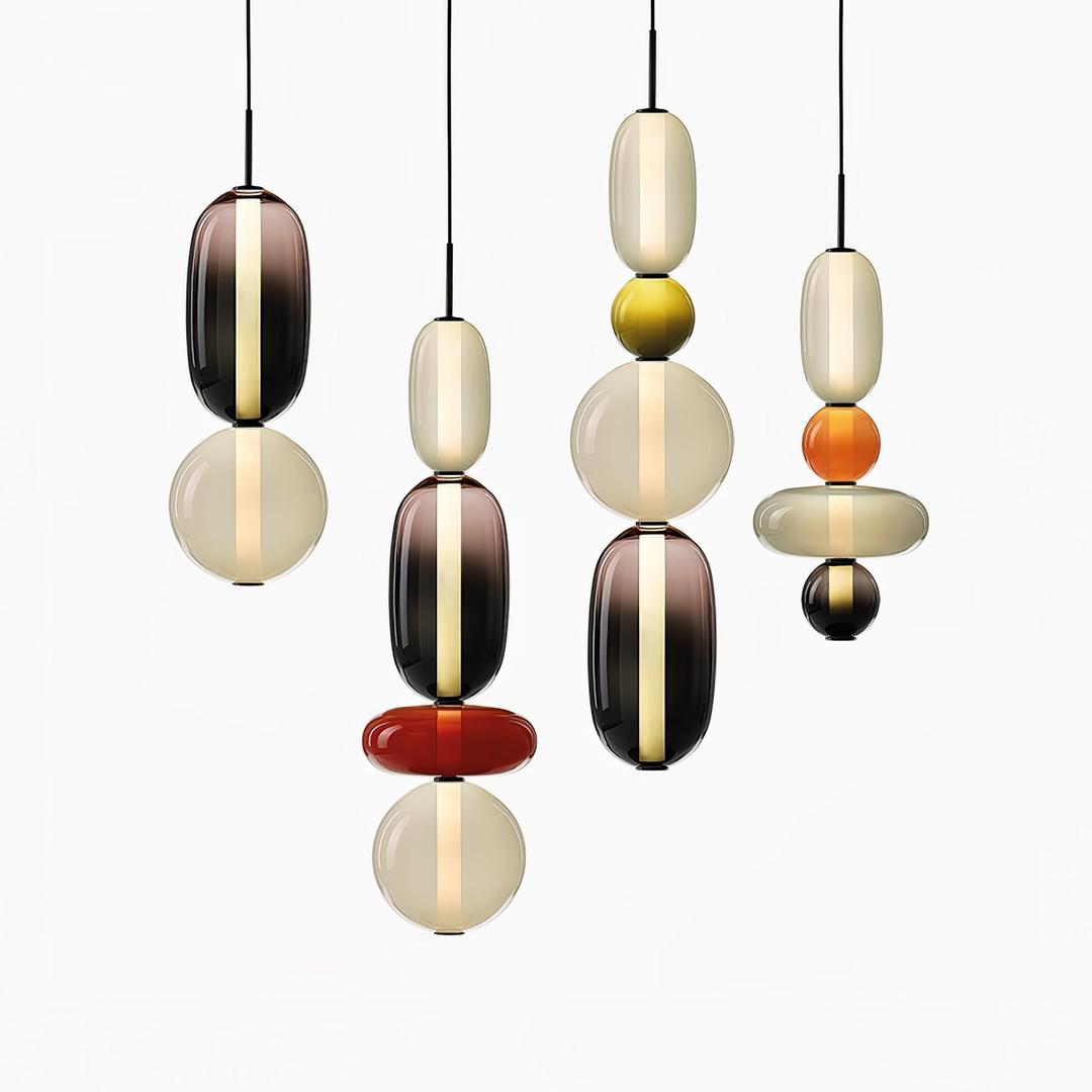 Sculptural Glass Hanging Lamp for Modern Interiors