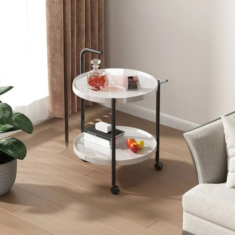 Dwupoziomowy Drewniany Stolik Pomocniczy na Kółkach – widok produktu 8 | Nuvira Home