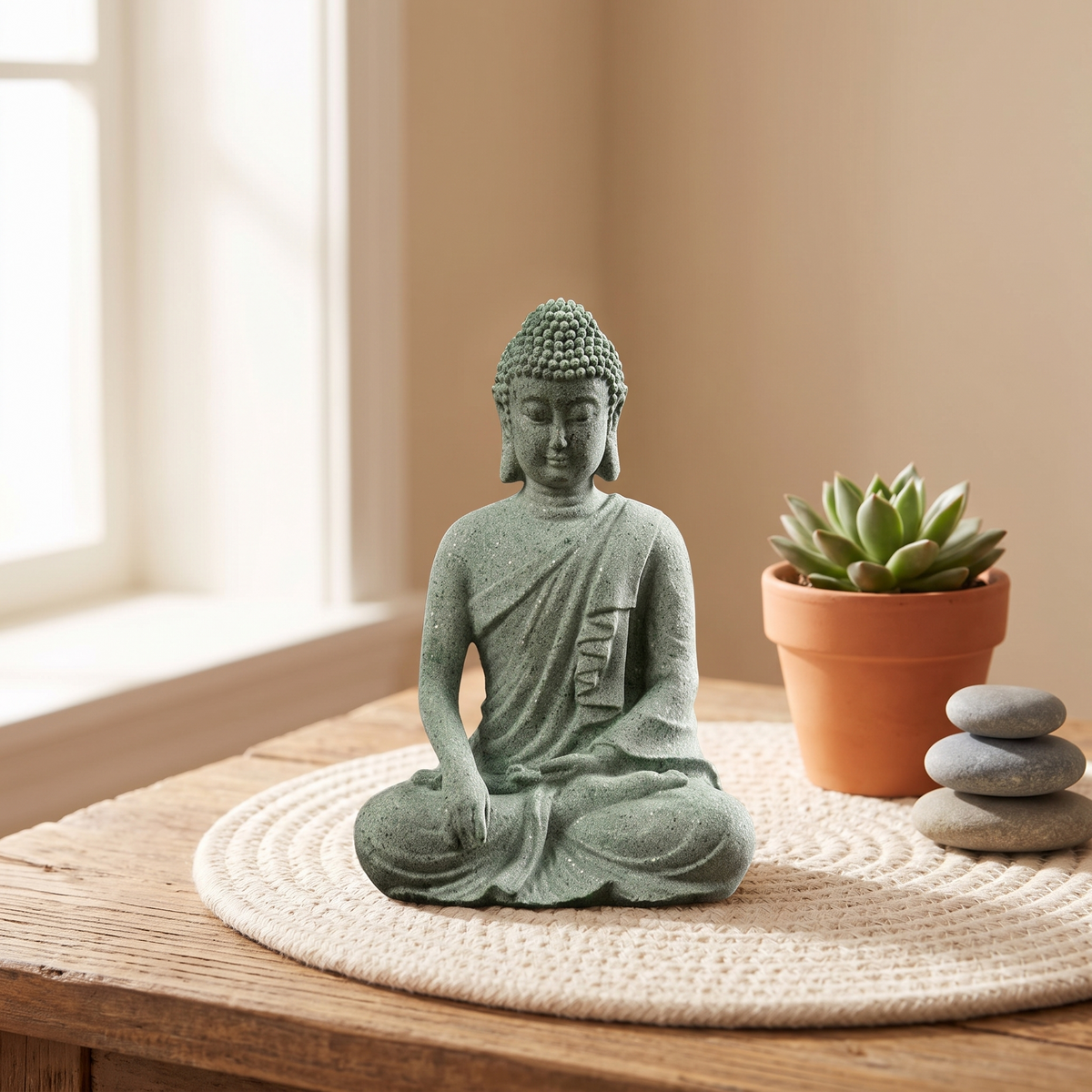 Figurka Zen Budda z Piaskowca – widok produktu 5 | Nuvira Home