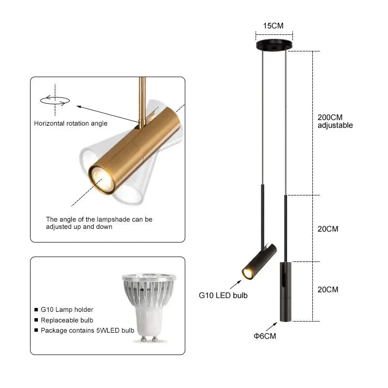Lampa Wisząca Minimalistyczna Cylinder Spotlight – widok produktu 8 | Nuvira Home