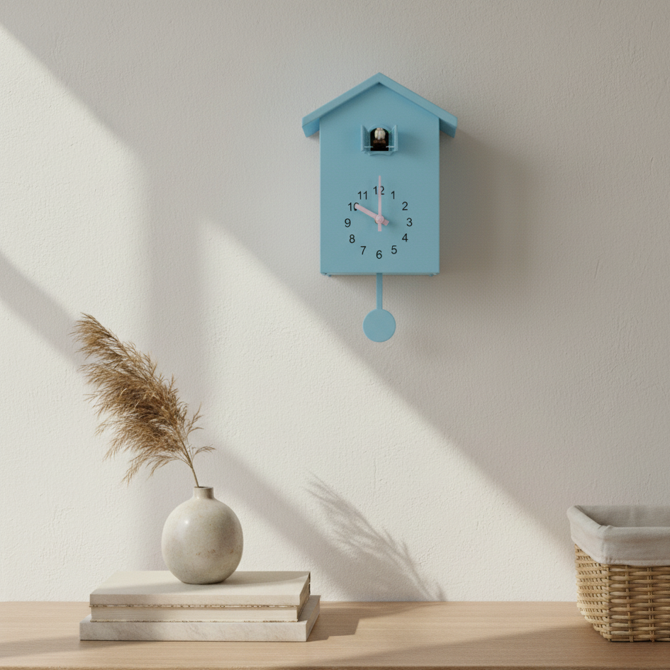 Nowoczesny Zegar z Kukułką – widok produktu 2 | Nuvira Home