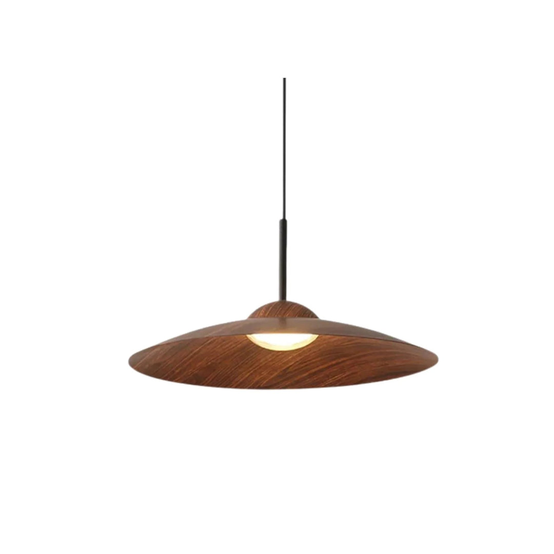 Wisząca lampa z naturalnego drewna w kształcie kopuły – widok produktu 2 | Nuvira Home