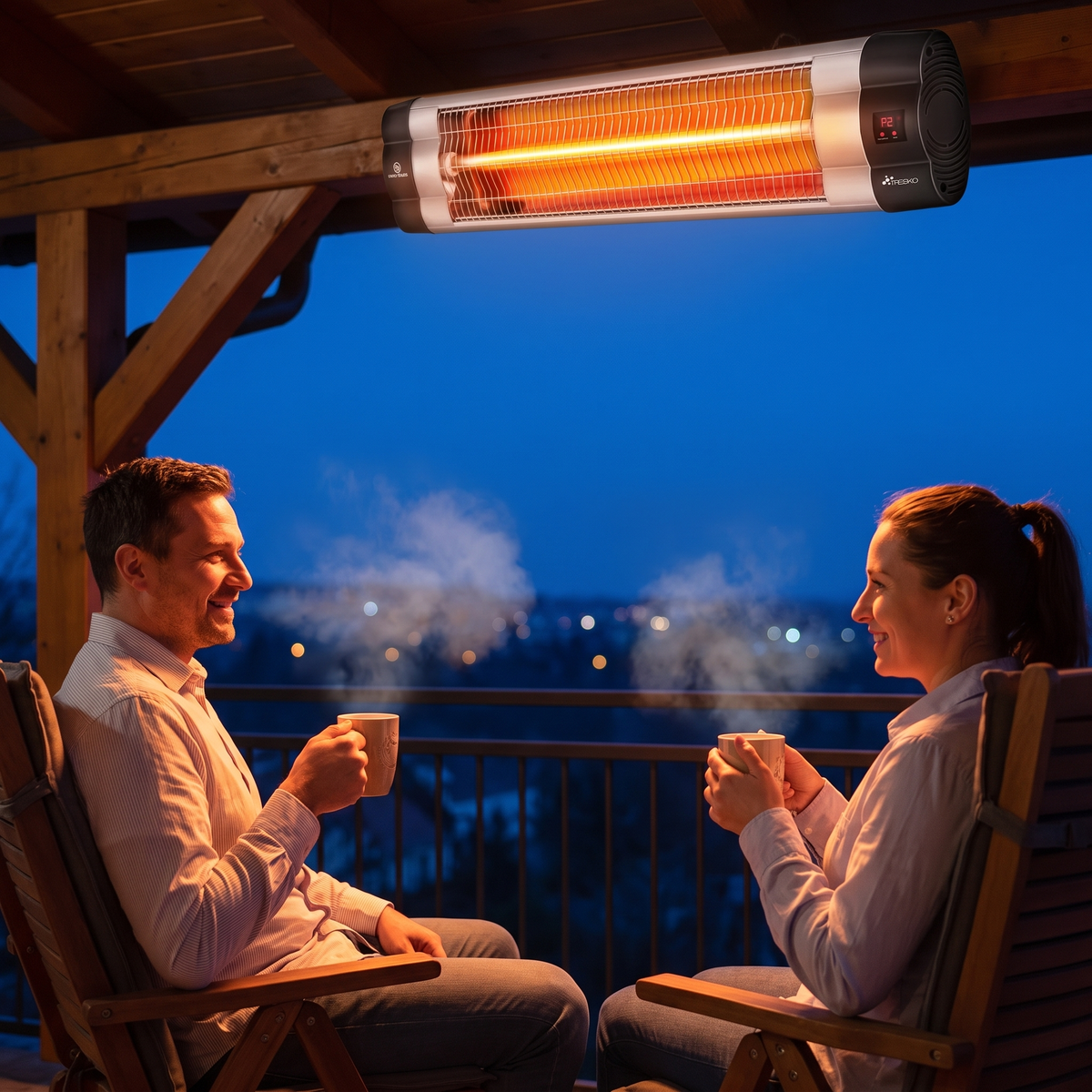 Promiennik Podczerwieni Ścienny 2500 W z Pilotem, Kwarcowy, na Taras