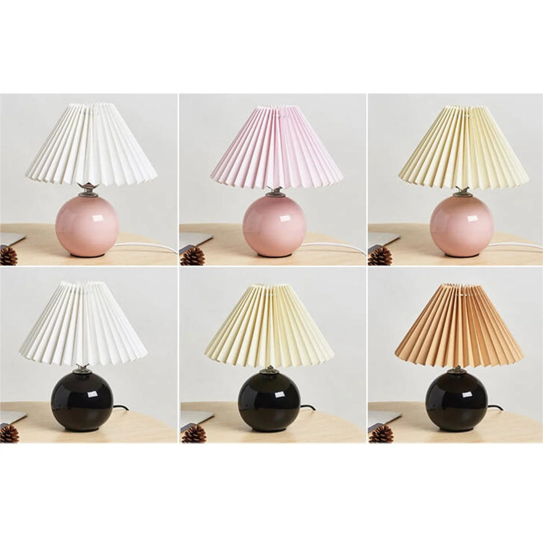 Lampe de table plissée en céramique nordique