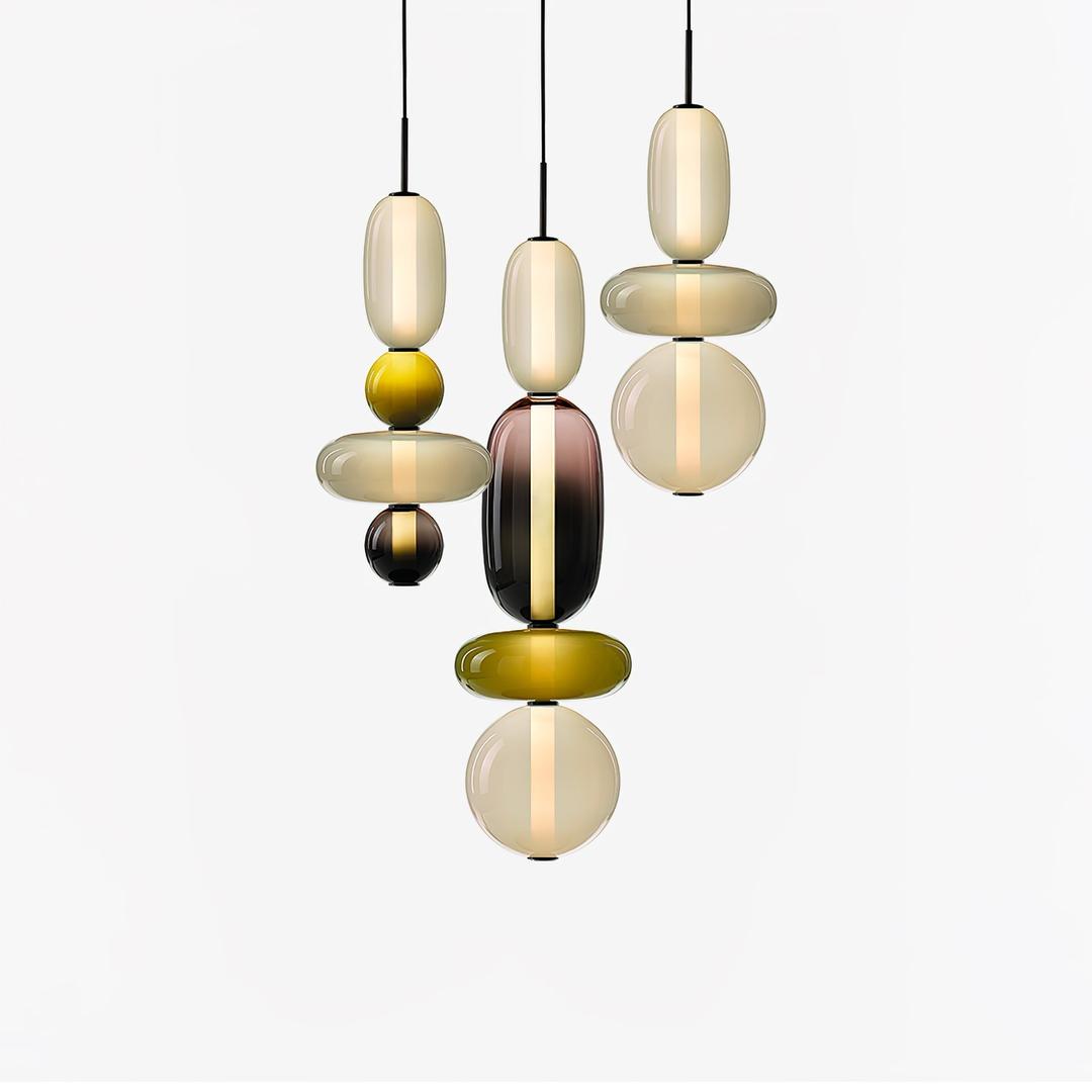 Sculptural Glass Hanging Lamp for Modern Interiors
