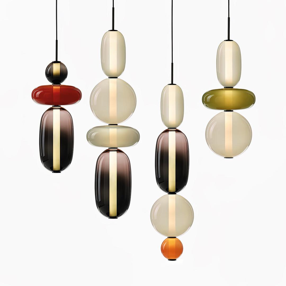 Sculptural Glass Hanging Lamp for Modern Interiors