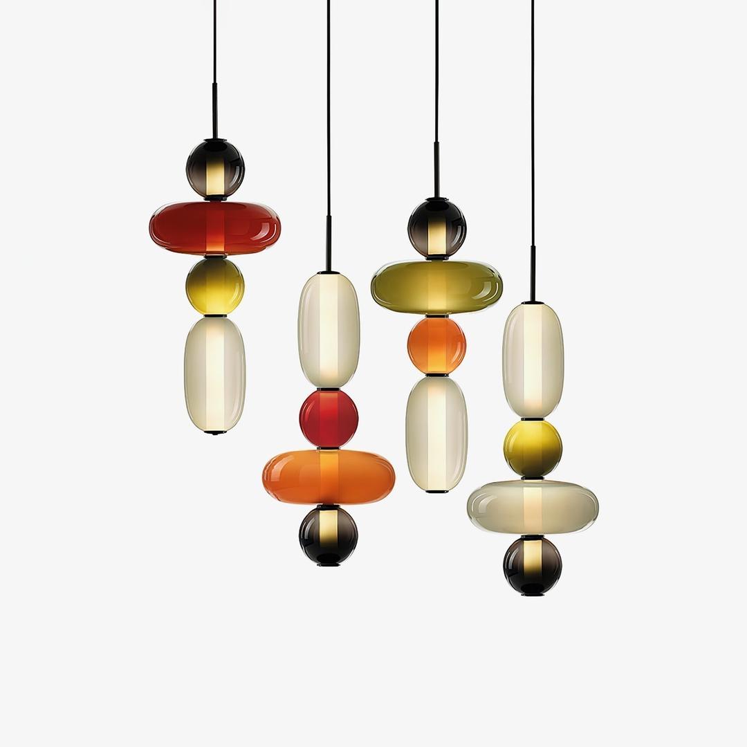 Sculptural Glass Hanging Lamp for Modern Interiors