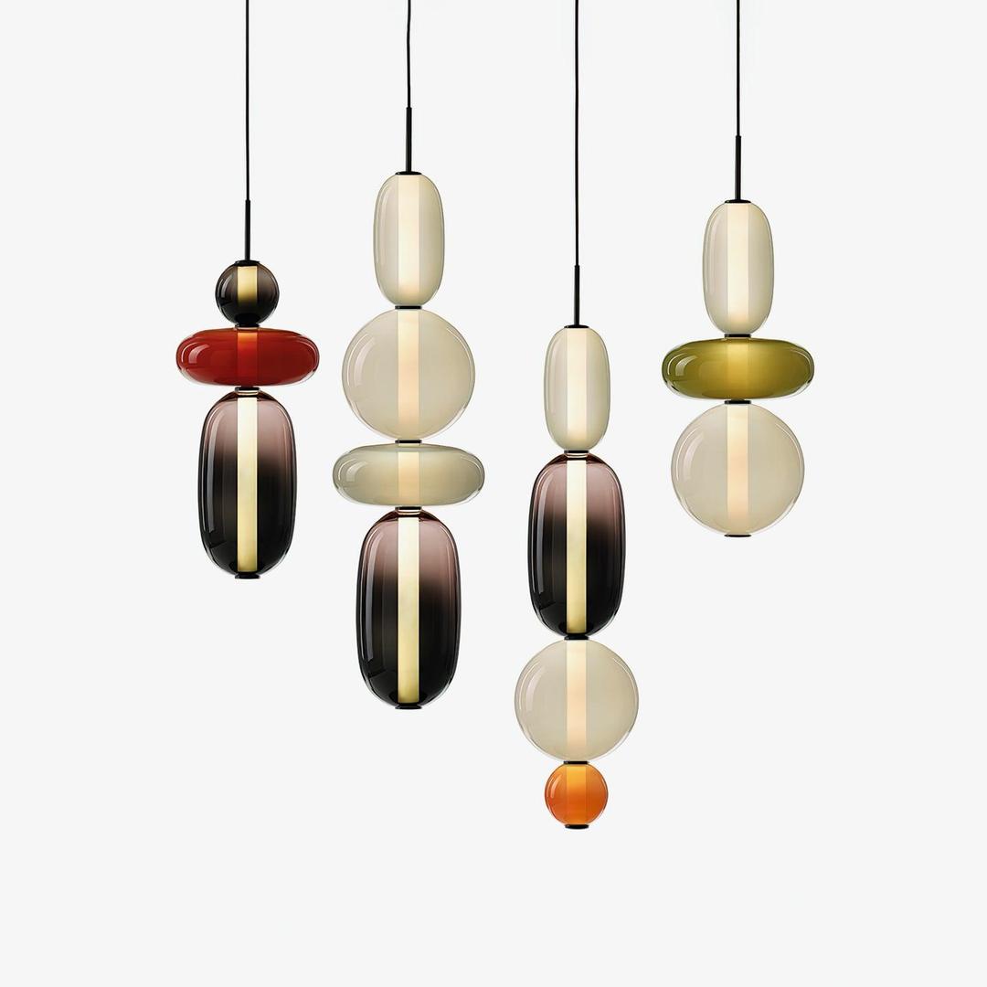 Sculptural Glass Hanging Lamp for Modern Interiors