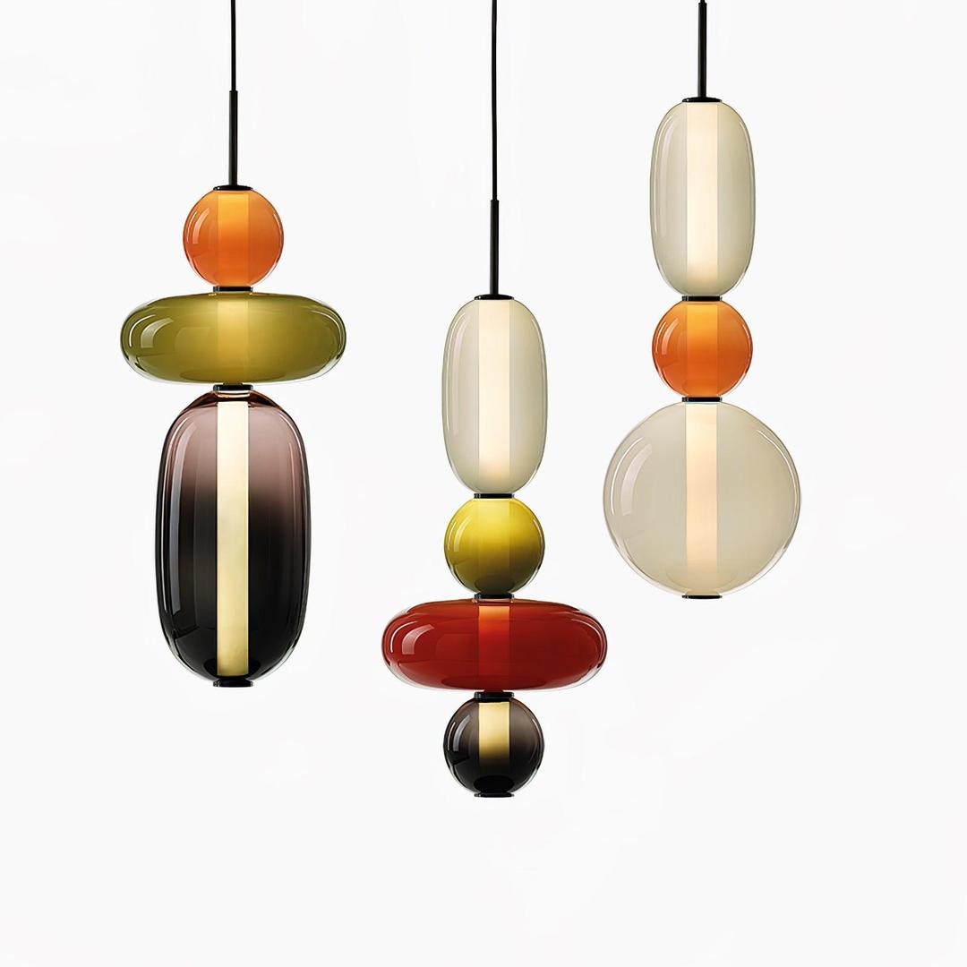 Sculptural Glass Hanging Lamp for Modern Interiors