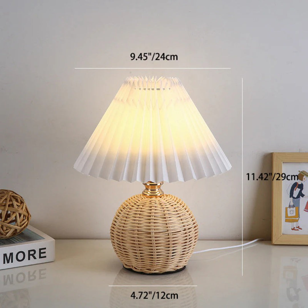 Nordycka rattanowa plisowana lampka stołowa – widok produktu 28 | Nuvira Home