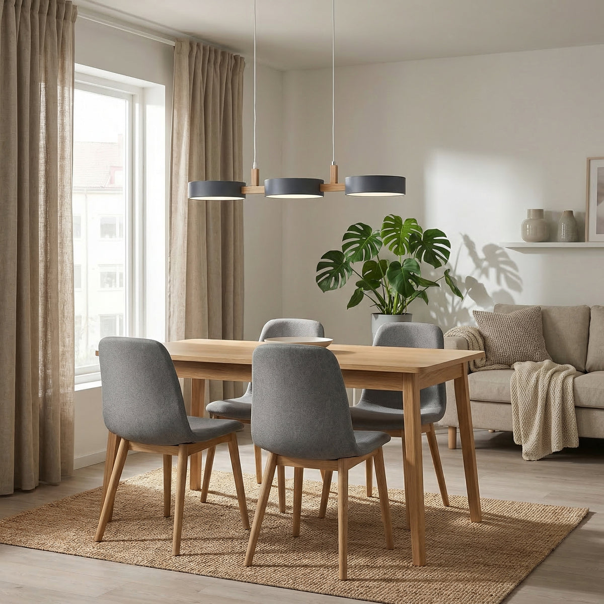 Nowoczesna Skandynawska Lampa Wisząca z Metalowymi Cylindrami i Wieloma Źródłami Światła – widok produktu 1 | Nuvira Home