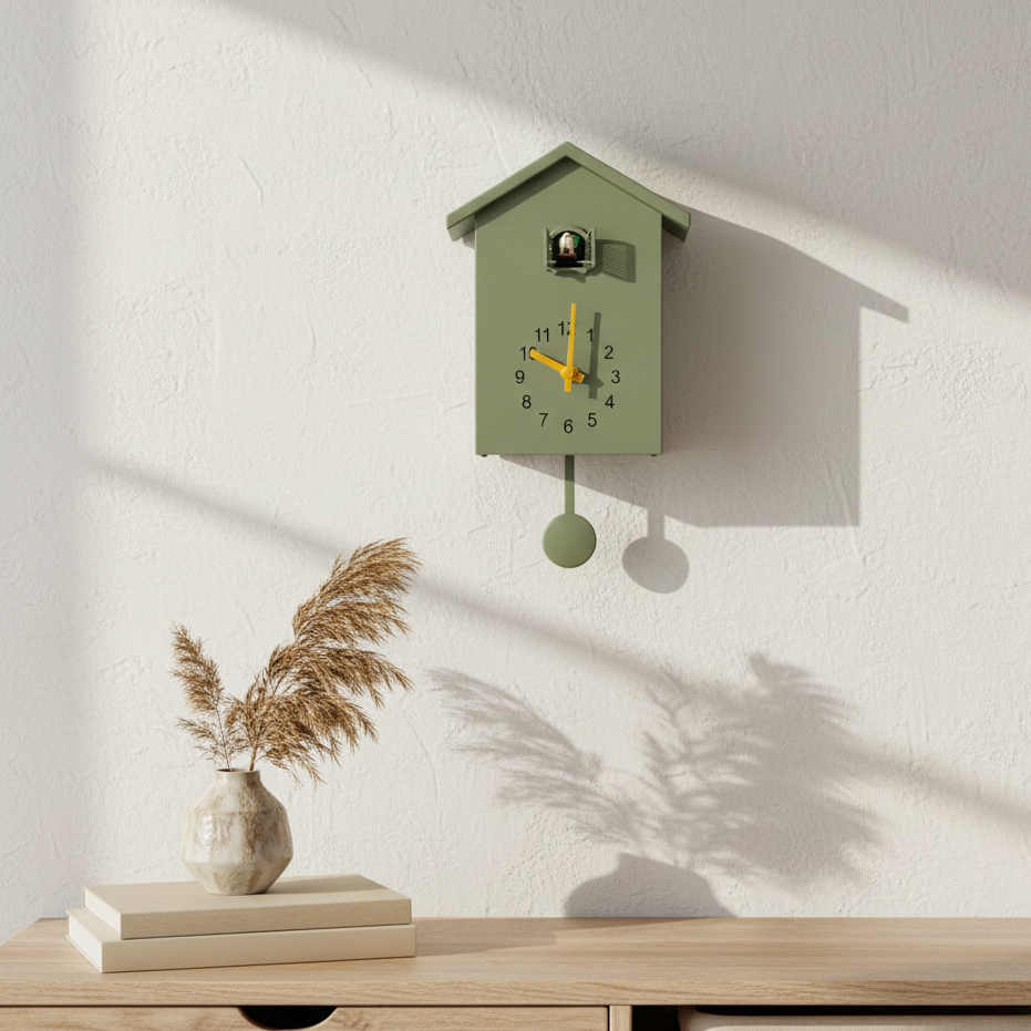 Nowoczesny Zegar z Kukułką – widok produktu 8 | Nuvira Home