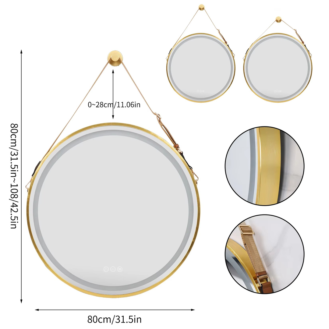 Okrągłe Lustro Łazienkowe LED Z Podświetleniem Tylnym – widok produktu 8 | Nuvira Home