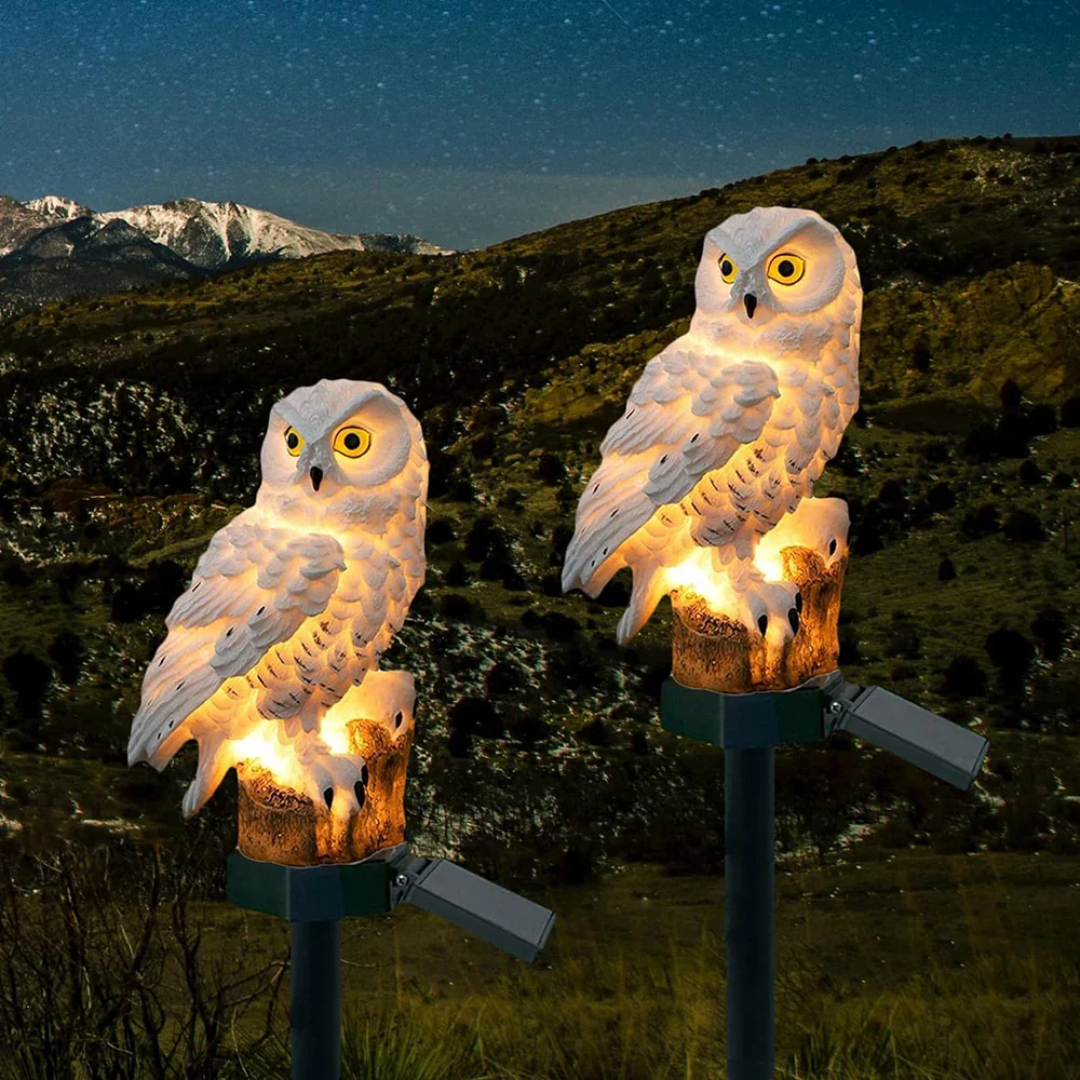 Solarna Lampa Ogrodowa LED w Kształcie Sowy – widok produktu 2 | Nuvira Home