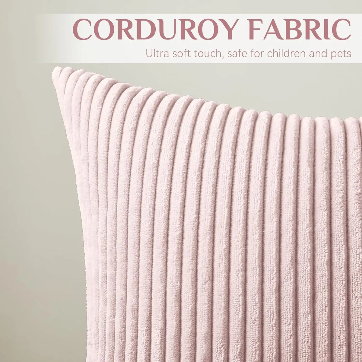 Sztruksowa Poszewka na Poduszkę w Paski 45x45 – widok produktu 28 | Nuvira Home
