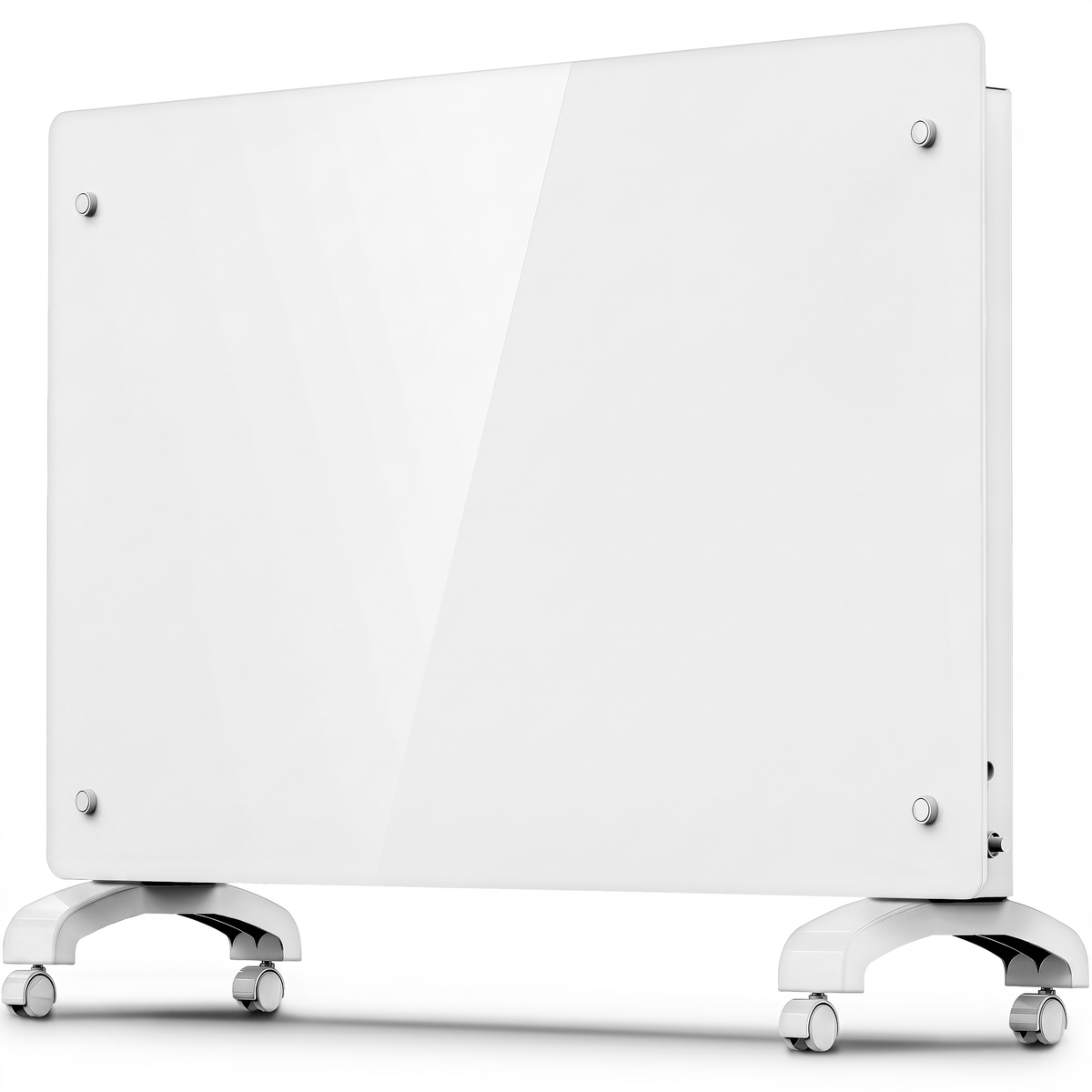 Szklany Grzejnik 1500/2000 W z Termostatem i WiFi, na Kółkach, do Domu
